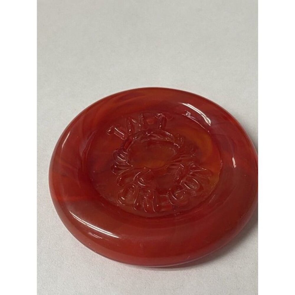 Red Art Glass Paperweight Glass Crab Oregon Coast Taft Art Studio #1 - Picture 3 of 6